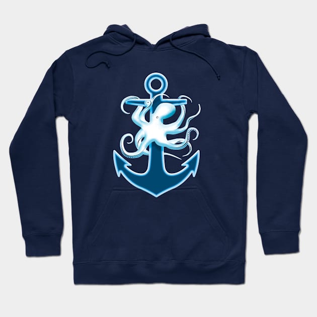 Anchor And Octopus Graphic Design Hoodie by TMBTM